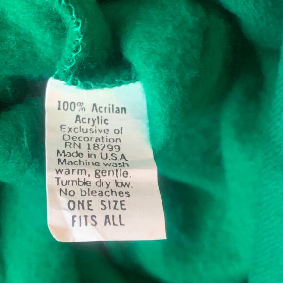 Vintage Beanzie Green Cat Nightgown Shirt Dress 1990s Fuzzy Cat Applique Bell - Picture 10 of 15